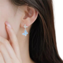 Boucles d'oreilles papillon délicates et élégantes Design luxueux et brillant Alliage de zinc Bijoux modernes pour femmes Accessoire de mode élégant pour les soirées 3
