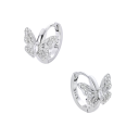 Boucles d'oreilles papillon scintillantes en argent sterling 925 pour femmes Bijoux fins à la mode avec un design brillant 3
