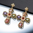 Boucles d'oreilles pendantes croisées pour femmes G1195 2