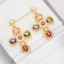 Boucles d'oreilles pendantes croisées pour femmes G1195 3