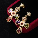 Boucles d'oreilles pendantes croisées pour femmes G1195 5