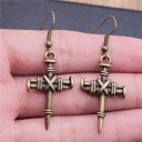 Boucles d'oreilles pendantes croisées pour femmes G467 3