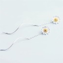 Boucles d'oreilles pendantes en chrysanthème pour femmes 4