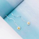 Boucles d'oreilles pendantes en chrysanthème pour femmes 5