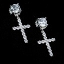 Boucles d'oreilles pendantes en croix avec zircon 6