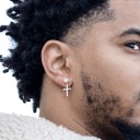 Boucles d'oreilles pendantes en croix avec zircon 2