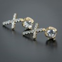 Boucles d'oreilles pendantes en croix avec zircon 3