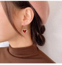 Boucles d'oreilles pendantes en forme de cœur pour femmes G134 2
