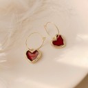 Boucles d'oreilles pendantes en forme de cœur pour femmes G134 3