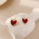 Boucles d'oreilles pendantes en forme de cœur pour femmes G134 4