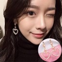Boucles d'oreilles pendantes en forme de cœur pour femmes G1449 4