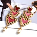 Boucles d'oreilles pendantes en forme de cœur pour femmes G924 9