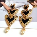 Boucles d'oreilles pendantes en forme de cœur pour femmes G924 1