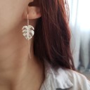 Boucles d'oreilles pendantes en forme de feuille pour femmes 3