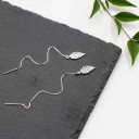 Boucles d'oreilles pendantes en forme de feuille R109 2