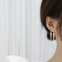 Boucles d'oreilles pendantes en forme de feuilles avec pierres 2
