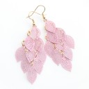 Boucles d'oreilles pendantes en forme de feuilles G164 7
