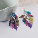 Boucles d'oreilles pendantes en forme de feuilles G164 2