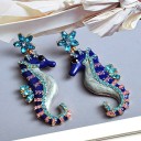 Boucles d'oreilles pendantes en forme de hippocampe pour femmes 2