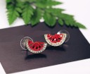 Boucles d'oreilles pendantes en forme de pastèque pour femmes 2