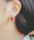 Boucles d'oreilles pendantes en forme de pastèque pour femmes 3