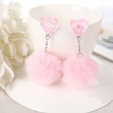 Boucles d'oreilles pendantes en peluche pour femmes 6