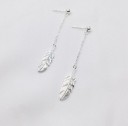 Boucles d'oreilles pendantes en plumes pour femmes G991 1