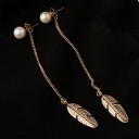 Boucles d'oreilles pendantes en plumes pour femmes 3