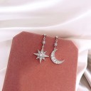 Boucles d'oreilles pendantes femme lune et étoile 5