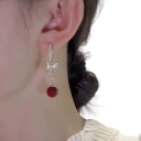 Boucles d'oreilles pendantes légères en zircon de luxe pour femmes, design moderne de papillons, bijoux élégants et romantiques pour filles, dames 2
