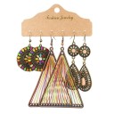 Boucles d'oreilles pendantes pour femmes 3 paires 12