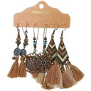 Boucles d'oreilles pendantes pour femmes 3 paires 21