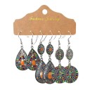 Boucles d'oreilles pendantes pour femmes 3 paires 22