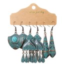 Boucles d'oreilles pendantes pour femmes 3 paires 23