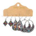 Boucles d'oreilles pendantes pour femmes 3 paires 24