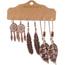 Boucles d'oreilles pendantes pour femmes 3 paires 35