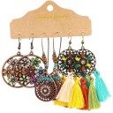 Boucles d'oreilles pendantes pour femmes 3 paires 41