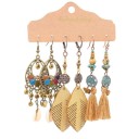 Boucles d'oreilles pendantes pour femmes 3 paires 8
