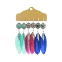 Boucles d'oreilles pendantes pour femmes 3 paires G1068 37
