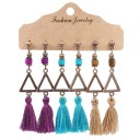 Boucles d'oreilles pendantes pour femmes 3 paires G1068 10