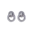 Boucles d'oreilles pendantes pour femmes avec cercles entrelacés 1