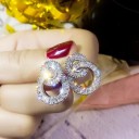 Boucles d'oreilles pendantes pour femmes avec cercles entrelacés 2