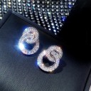Boucles d'oreilles pendantes pour femmes avec cercles entrelacés 3