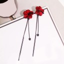 Boucles d'oreilles pendantes pour femmes avec fleur 4