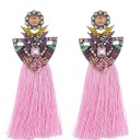 Boucles d'oreilles pendantes pour femmes avec frange G858 4