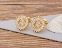 Boucles d'oreilles pendantes pour femmes avec lettre 13