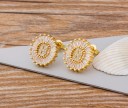 Boucles d'oreilles pendantes pour femmes avec lettre 15
