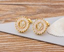 Boucles d'oreilles pendantes pour femmes avec lettre 16