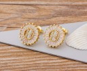 Boucles d'oreilles pendantes pour femmes avec lettre 17