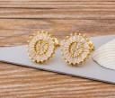 Boucles d'oreilles pendantes pour femmes avec lettre 23